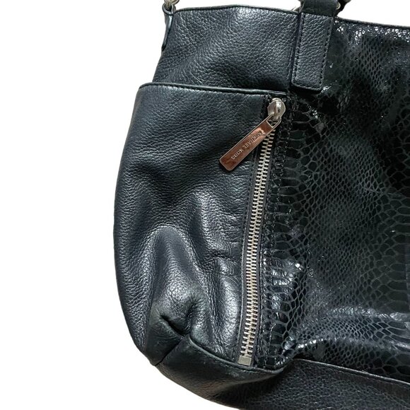 Michael Kors Women's Crossbody Shoulder Bag Pebbled Leather Python Snake Black - Picture 4 of 12